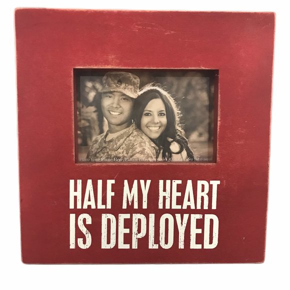 Half My Heart is Deployed Wooden Photo Frame - Picture 1 of 6